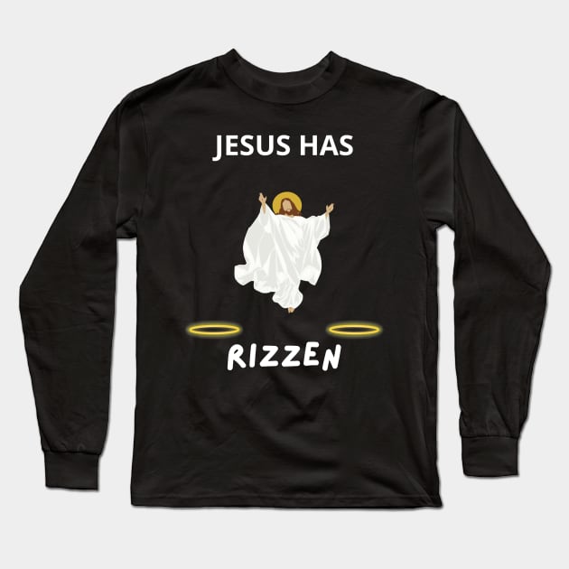 jesus has rizzen Long Sleeve T-Shirt by vaporgraphic